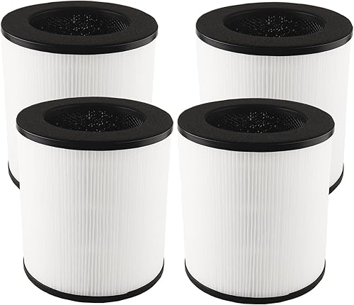 Paquete de 4 filtros de repuesto KJ80 compatibles con purificador de aire Druiap KJ80, filtro de alta eficiencia 3 en 1 H13 Ture HEPA mejorado