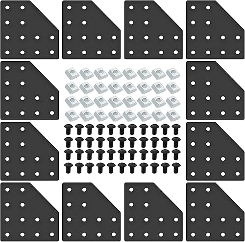 Miniatura 348 de 10 unids 2020 placa de extrusión de aluminio conector esquina L soporte 8020 V ranura hardware ranura T accesorios con tuercas en T y tornillos
