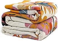Wzvzss Boho Throw Blanket 100% Cotton 50x60 Reversible Lightweight Breathable All-Season Farmhouse Floral Butterfly Quilt