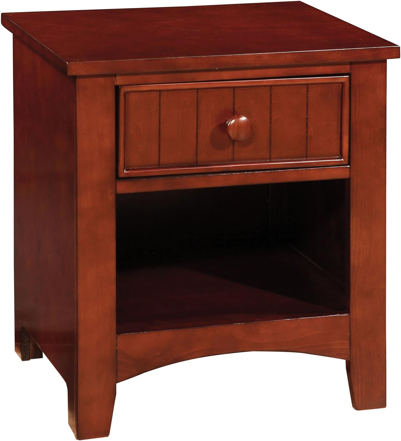 Furniture of America Max 1-Drawer Nightstand, Cherry