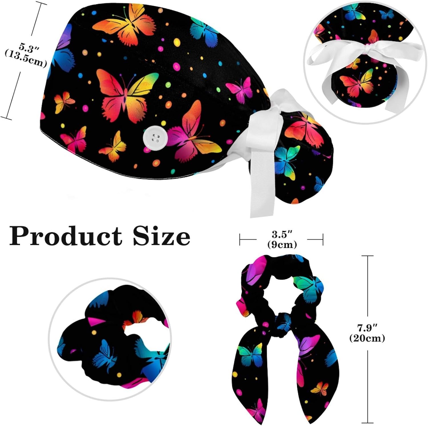 Scrub Caps Women with Button,Surgical Caps
