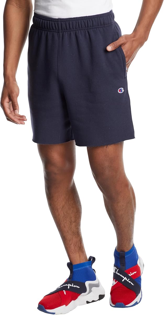 Champion Pantalones cortos para hombre, Powerblend, pantalones cortos de forro polar de peso medio, pantalones cortos deportivos con bolsillos (regular o grande y alto)