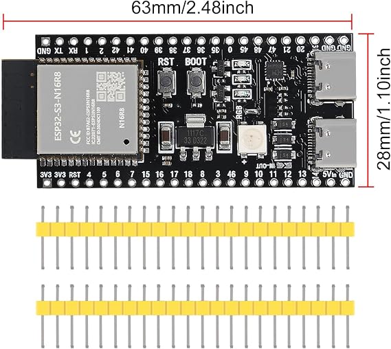 ESP32 ESP32 S3 Development Board Type-C WiFi+Bluetooth Internet of Things Dual Type-C Core Board ESP32-S3-DevKit N16R8 Development Board ESP32-S3 Module