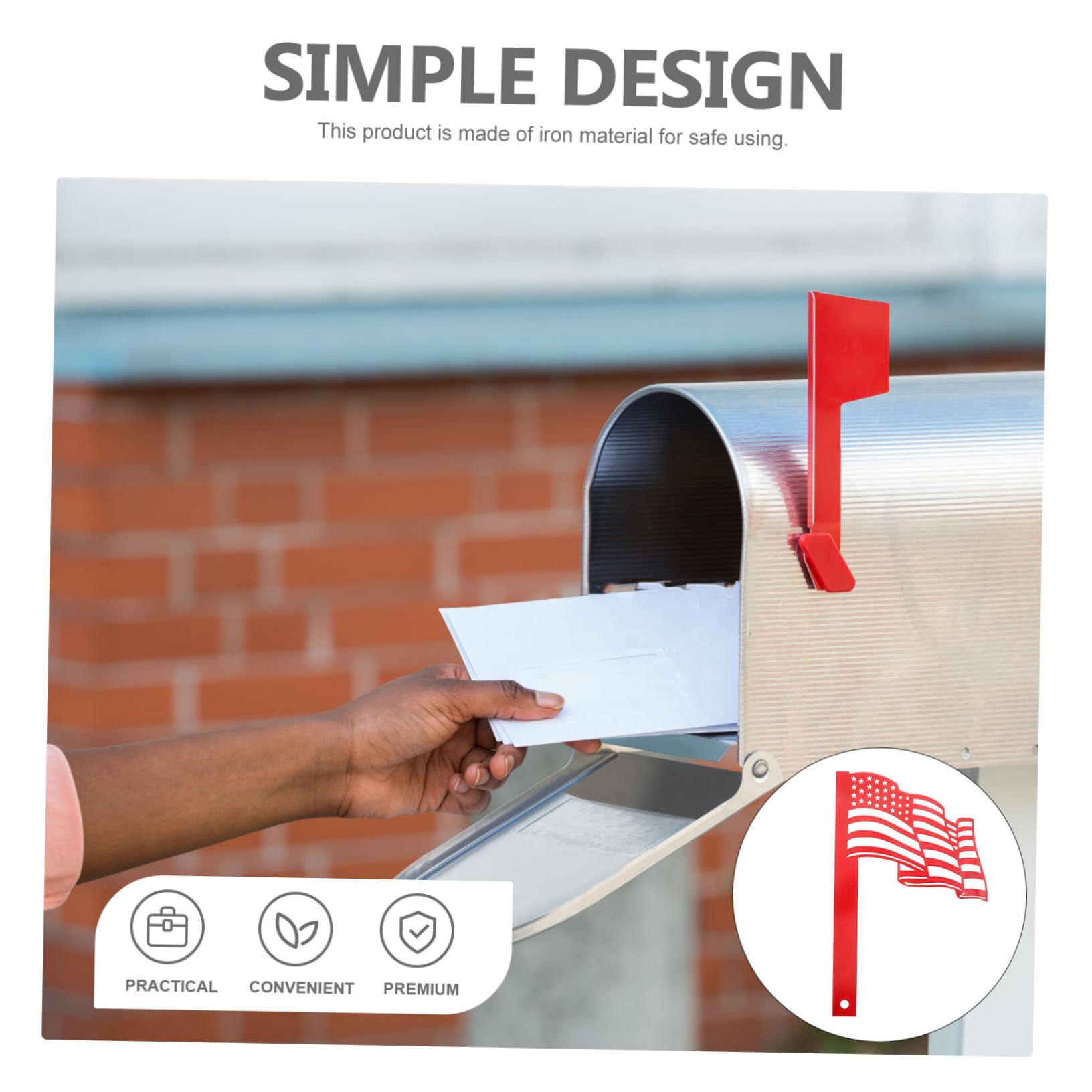 CIYODO Flag Shape Mailbox Stake Decoration Metal Sign for Mailbox Decor Creative Art Flag Garden Sign Mailbox Flag Sign Unique Outdoor Decor