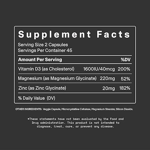 Miniatura 6 de Glicinato de magnesio, glicinato de zinc y vitamina D3 - Triple acción para la salud inmunológica, muscular y ósea, fórmula de alta absorción, 90