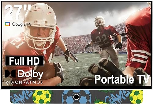 Smart TV portátil de 27 pulgadas, sistema operativo Android 14, alimentado por batería integrada, pantalla FHD HDR, frecuencia de actualización de