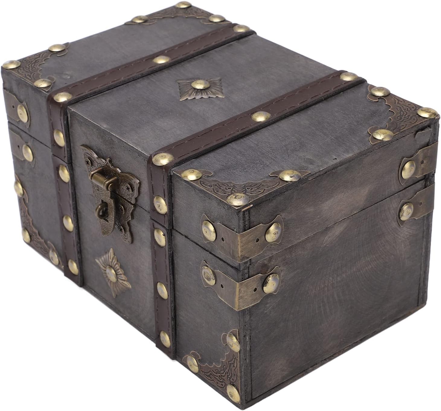 Acouto Vintage Wooden Treasure Chest with Coded Lock | Jewelry Box for Storage & Decoration
