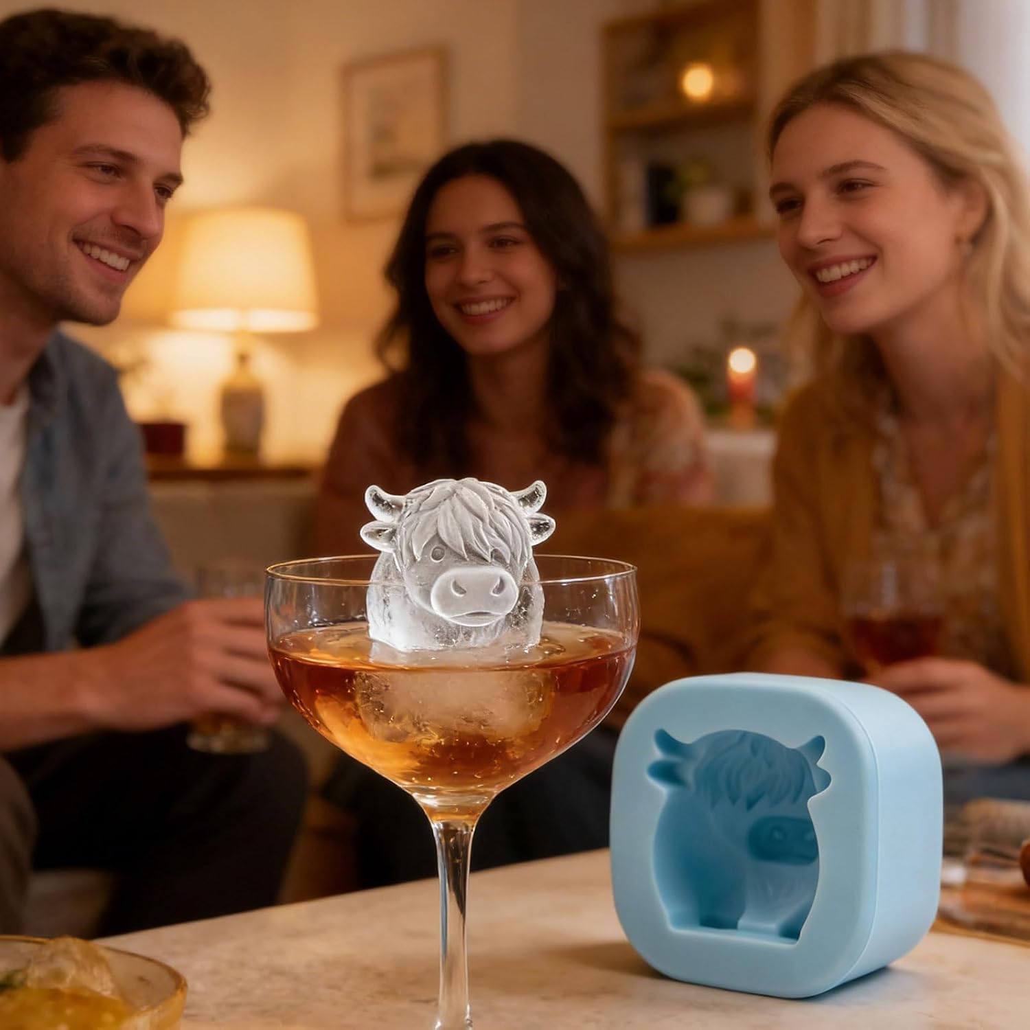 Ice Molds | 6 Cavity Shaped Cube Tray, Whiskey Molds - For Whisky Vodka Alcoholic Beverages Soft Drinks