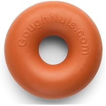 Goughnuts Virtually Indestructible Ring Durable Dog Chew Toy - Strong, Tough Rubber Chewing Toy for Small Breeds, Orange, Size Small, 10-40 Lbs .75 Size