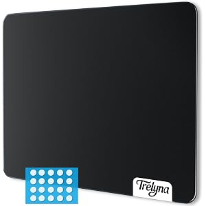 Tempered Glass Mousepad for Gaming, 19.7"x15.7" Extra Large Hard Mousepad, Ultra-Smooth Surface with Precision Speed Control, Nano Coating & Full Anti-Slip Base for FPS Gamers (XL Black)