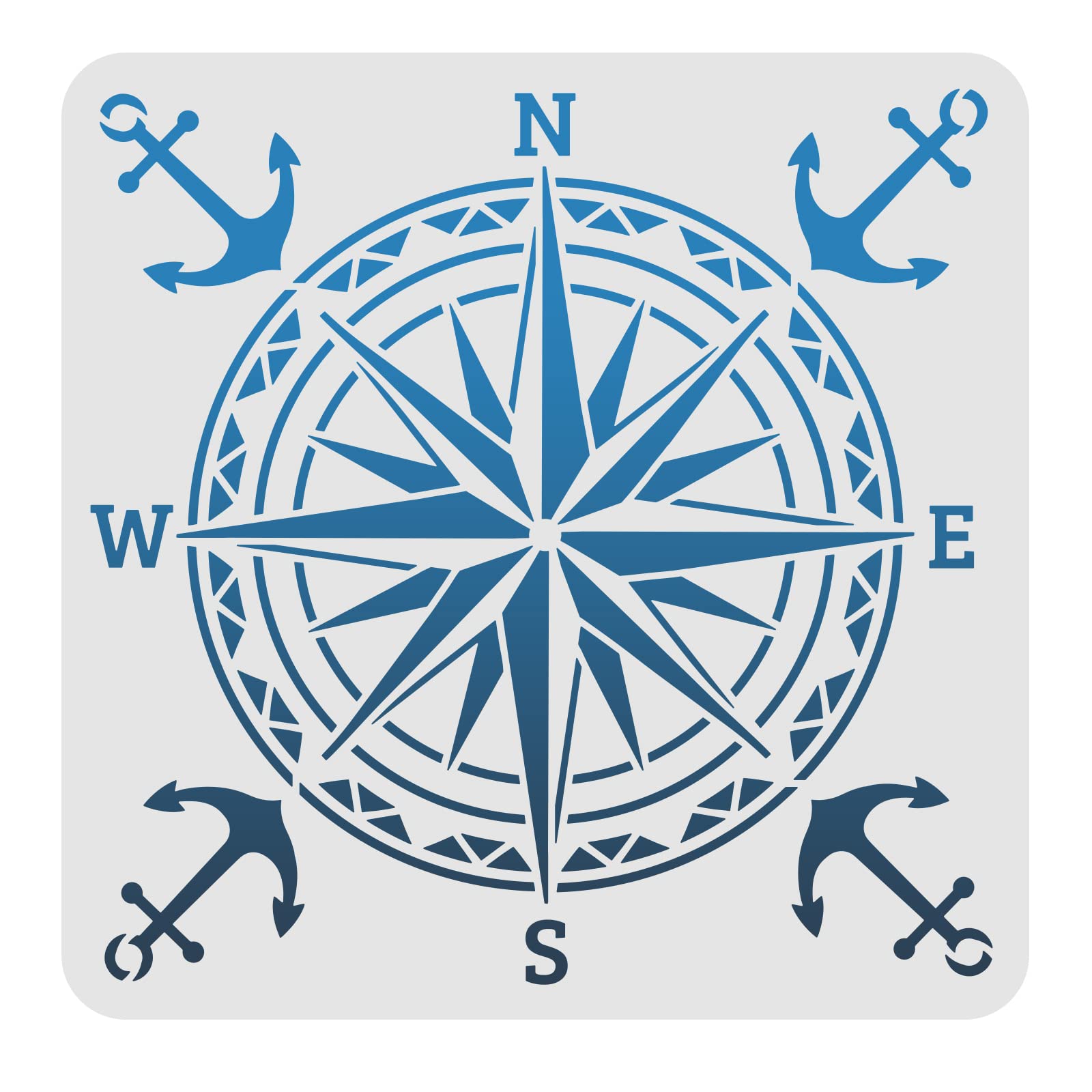 Compass And Anchor Drawing