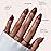 Glamnetic Press On Nails - Fall Mauve | Opaque Muted Blush Mauve Short Oval Fake Nails, Salon Quality | 15 Sizes - 30 Nail Kit