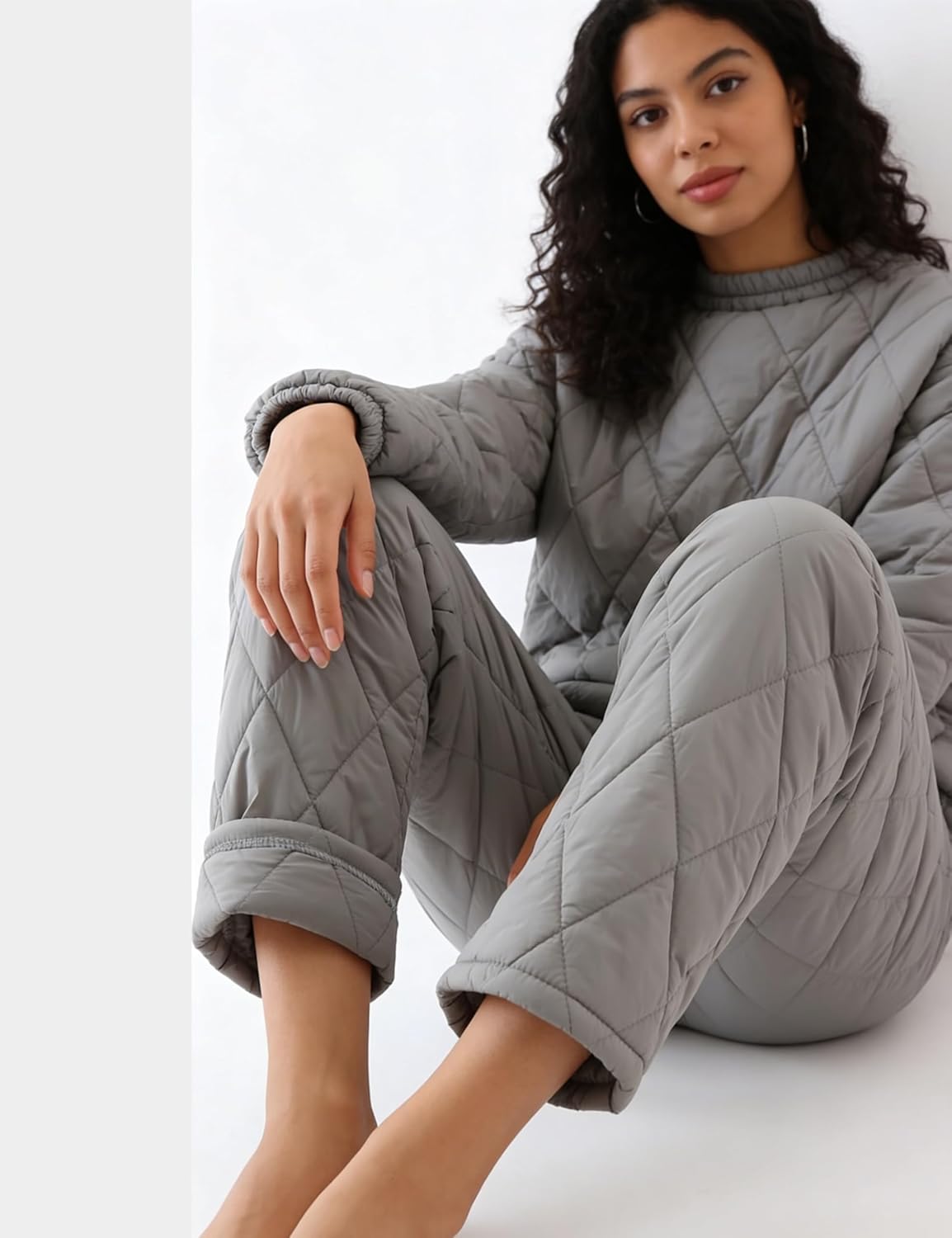 Women's Windproof Waterproof Snow Pants Elastic Waist Ultralight Winter Warm Down Padded Outdoor Trousers - Image 5