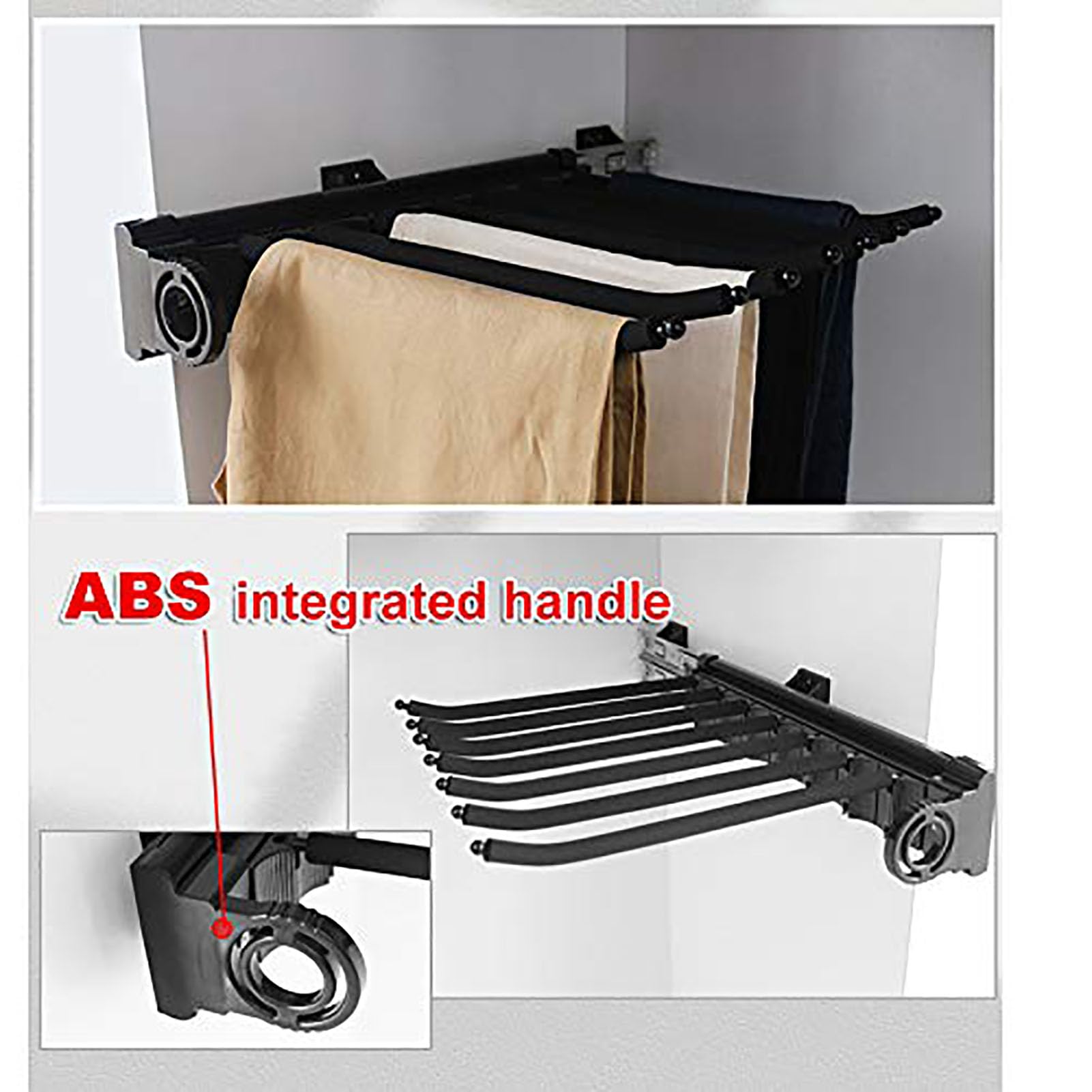 Portapantaloni Estraibile Per Armadio - In Acciaio Inox, Salvaspazio Per Pantaloni E Gonne, 28cm - Foto 2