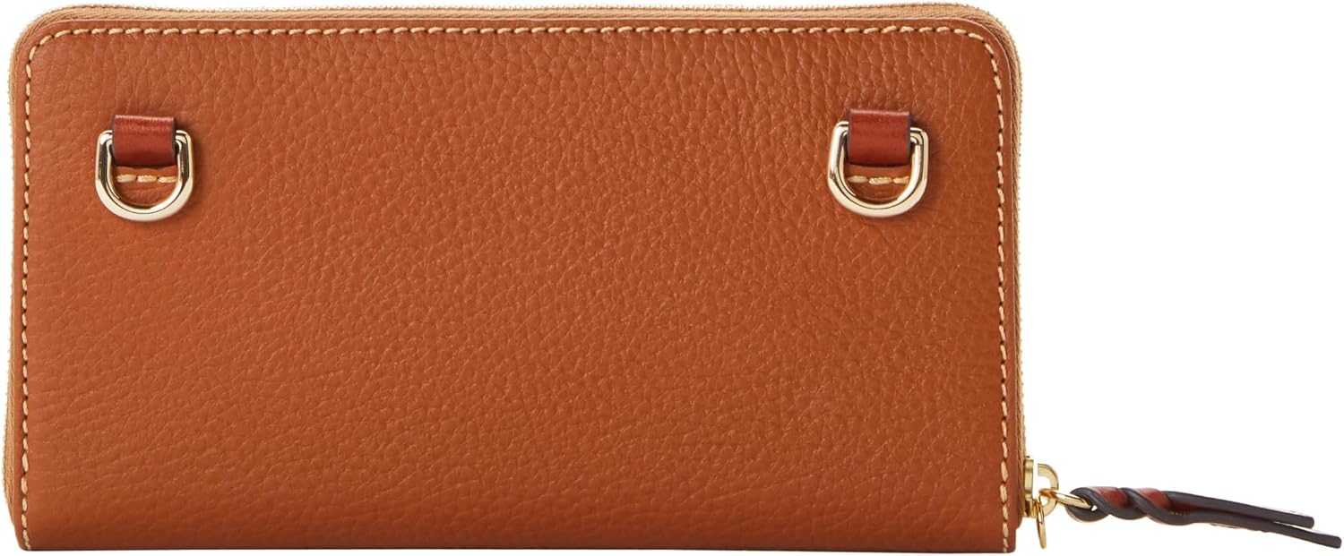 Dooney & Bourke Women's Zip Around Wristlet Crossbody in Pebble Grain Leather, with Detachable Shoulder Strap