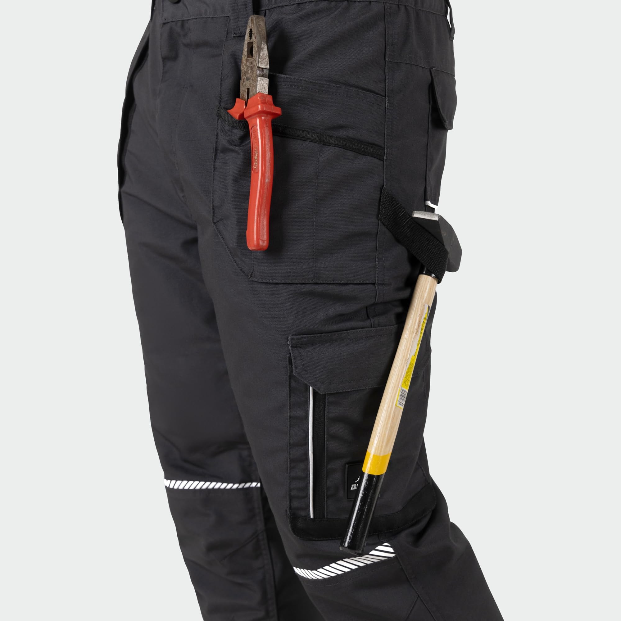BWOLF Drift Ice - Peto de trabajo para hombre, invierno, con peto, impermeable, reflectante, con muchos bolsillos