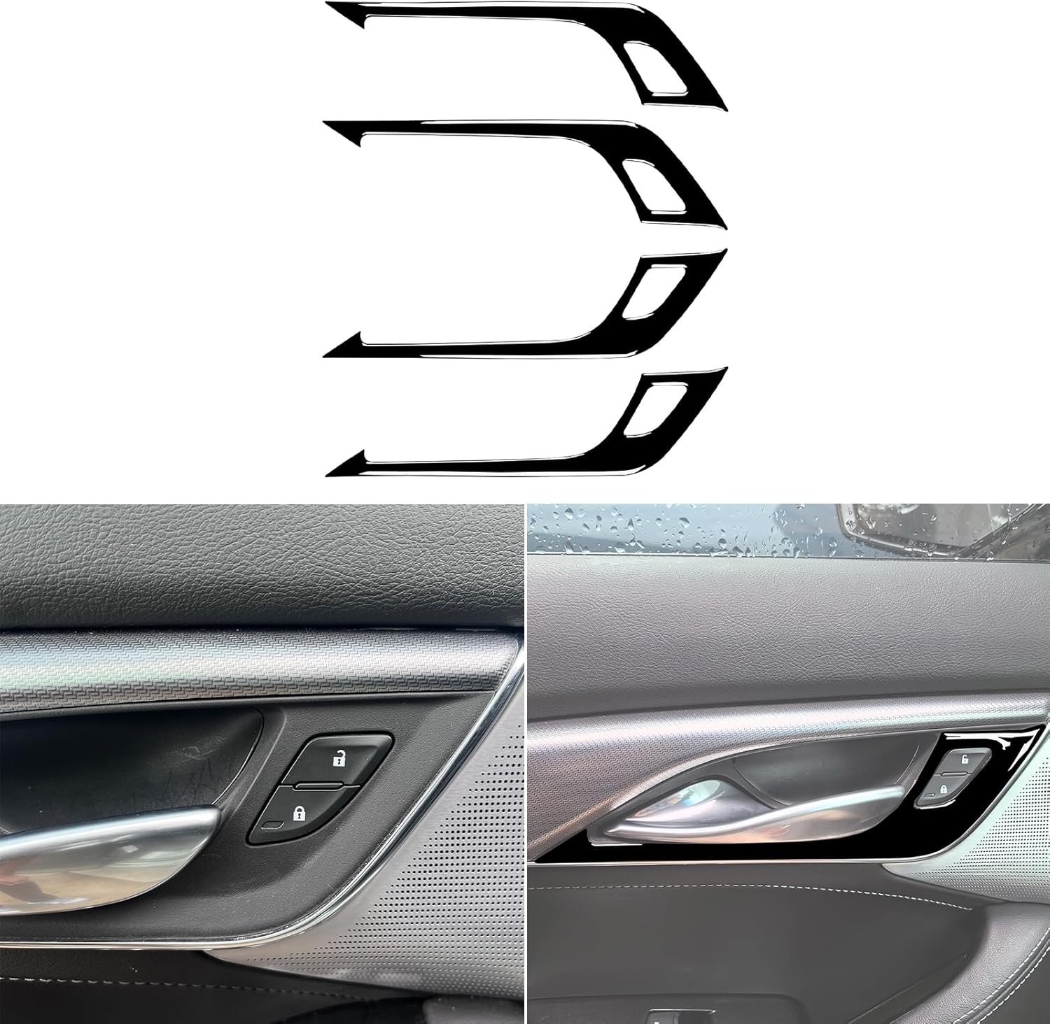 Piano Black Car Inner Door Handle Switch Panel Door Lock Control Frame Trim Sticker Compatible with Cadillac CT5/CT5-V/CT5-V Blackwing 2019 2020 2021 2022 2023 2024 Auto Interior Accessories