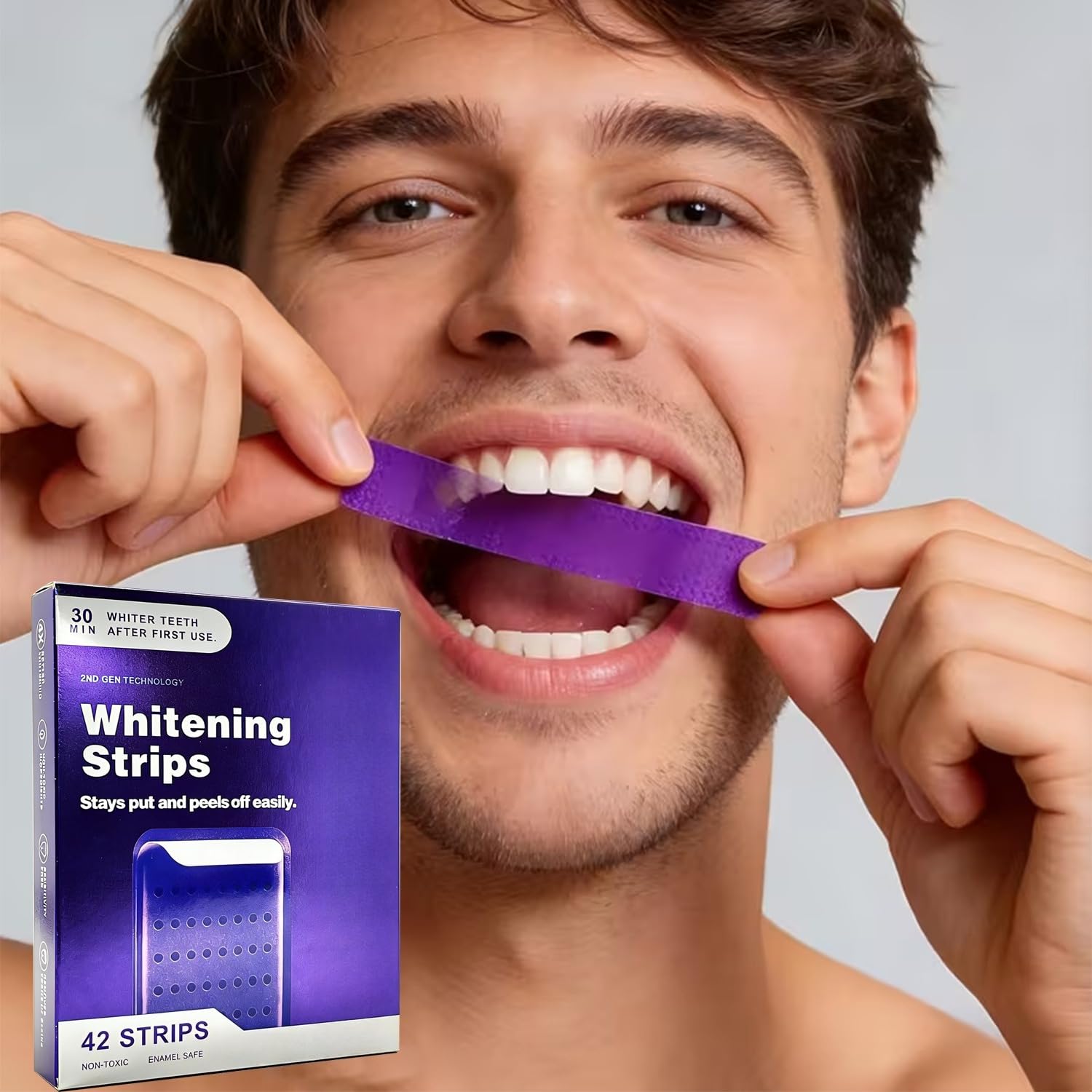 Wesmile Purple Teeth Whitening Strips - 42 Bandes De Blanchiment Des Dents (1 Stück - 42pc)