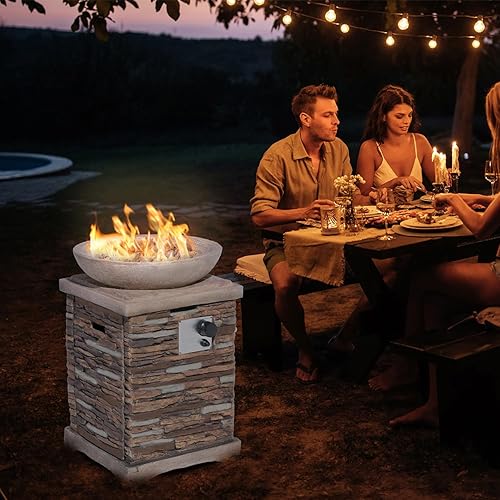 Miniatura 9 de SUNBURY Pozo de fuego de propano para exteriores, fogata de gas para patio exterior, columna de fuego para mesa de fuego al aire libre, 40,000 BTU