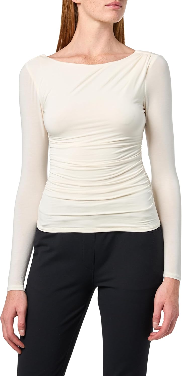 Guess Womens Eco Long Sleeve Shirring Maisie Top