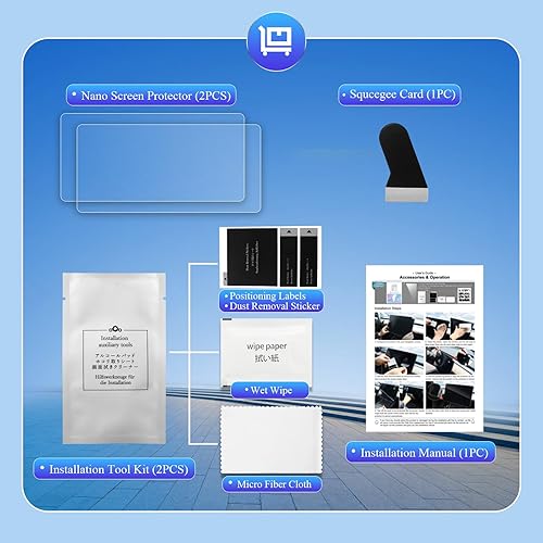 Miniatura 7 de R RUIYA (2 unidades) para protector de pantalla para Jeep Grand Cherokee 2024, pantalla de aire acondicionado para 2022-2024 Grand Cherokee Película