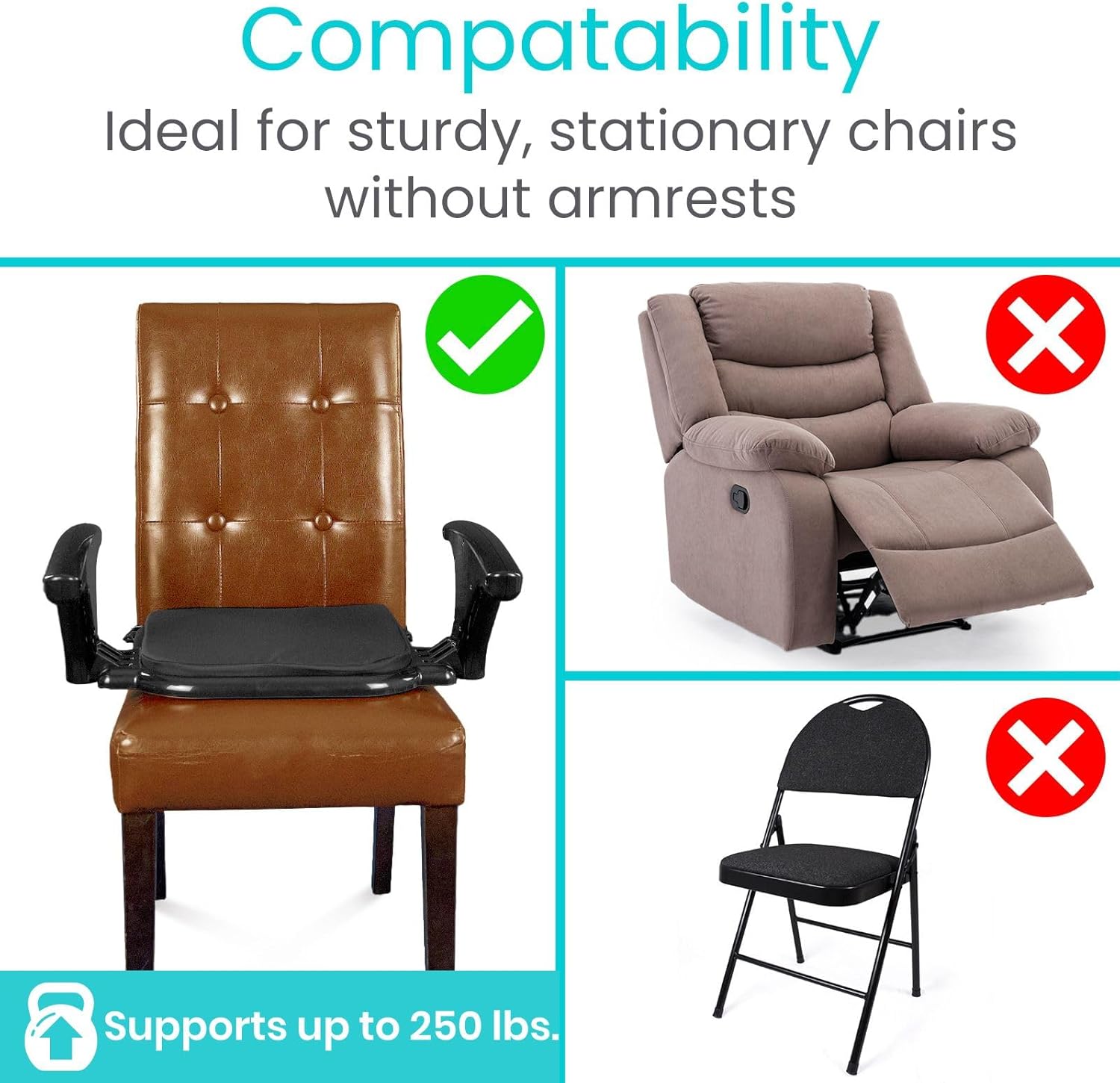 Vive Chair Lift Assist Device for Seniors - Cushioned Assistive Devices, Risers, for Elderly - Patented Seat Lift Aid for Hip Replacement & Transfer