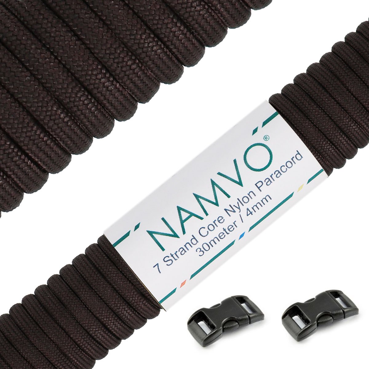 Namvo 550 Paracord Mil Spec Type III 7 Strand Parachute Cord Total Length 100ft/30 Meters Solid Color — view 39
