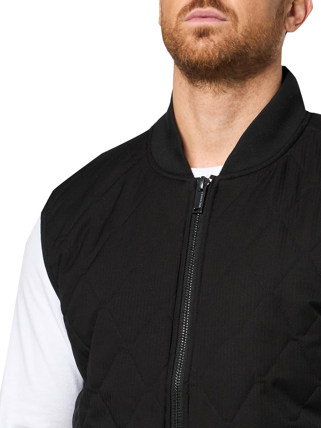 KARL LAGERFELD Men's Lightweight Quilted Collarless Sleeveless Vest