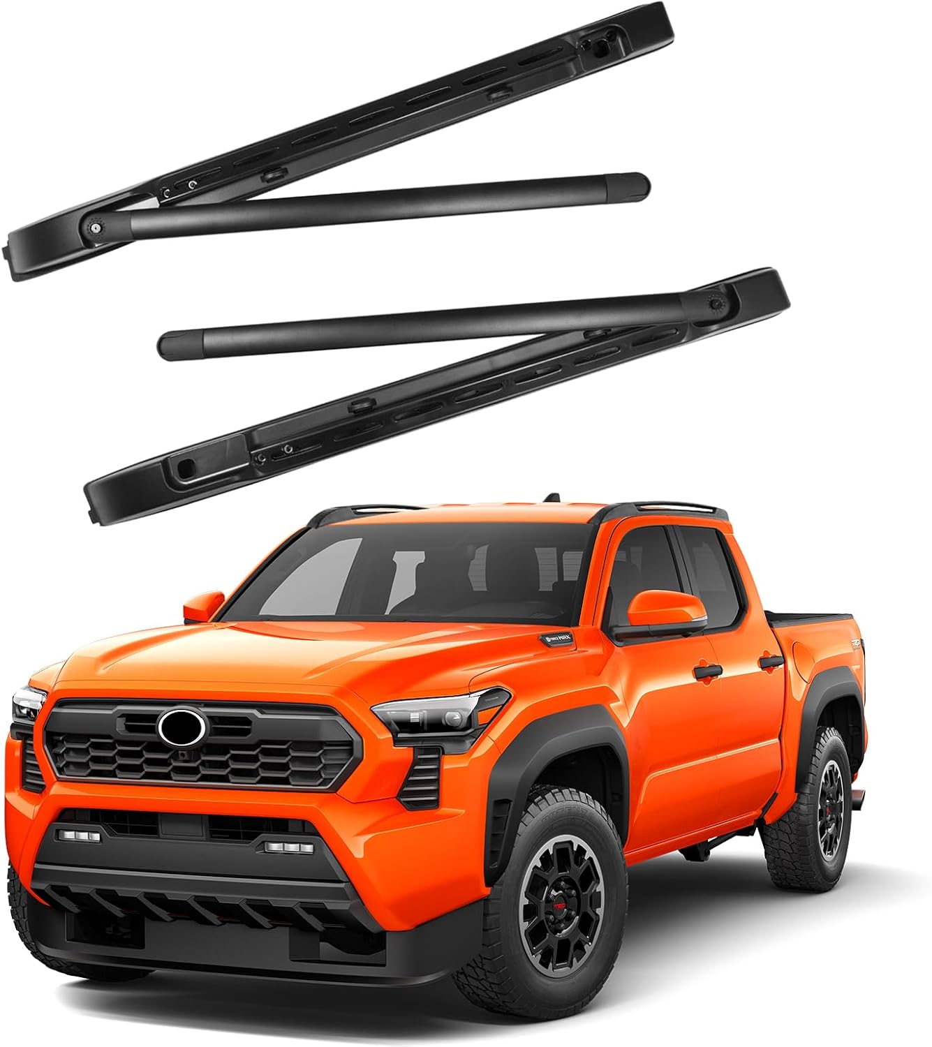 No-Drill Foldable Roof Rack Cross Bars for 2024-2026 Toyota Tacoma Double Cab, Heavy Duty Aluminum Crossbars for 4th Tacoma Truck Pickup Cargo Carrier, Bike, Kayak & Luggage