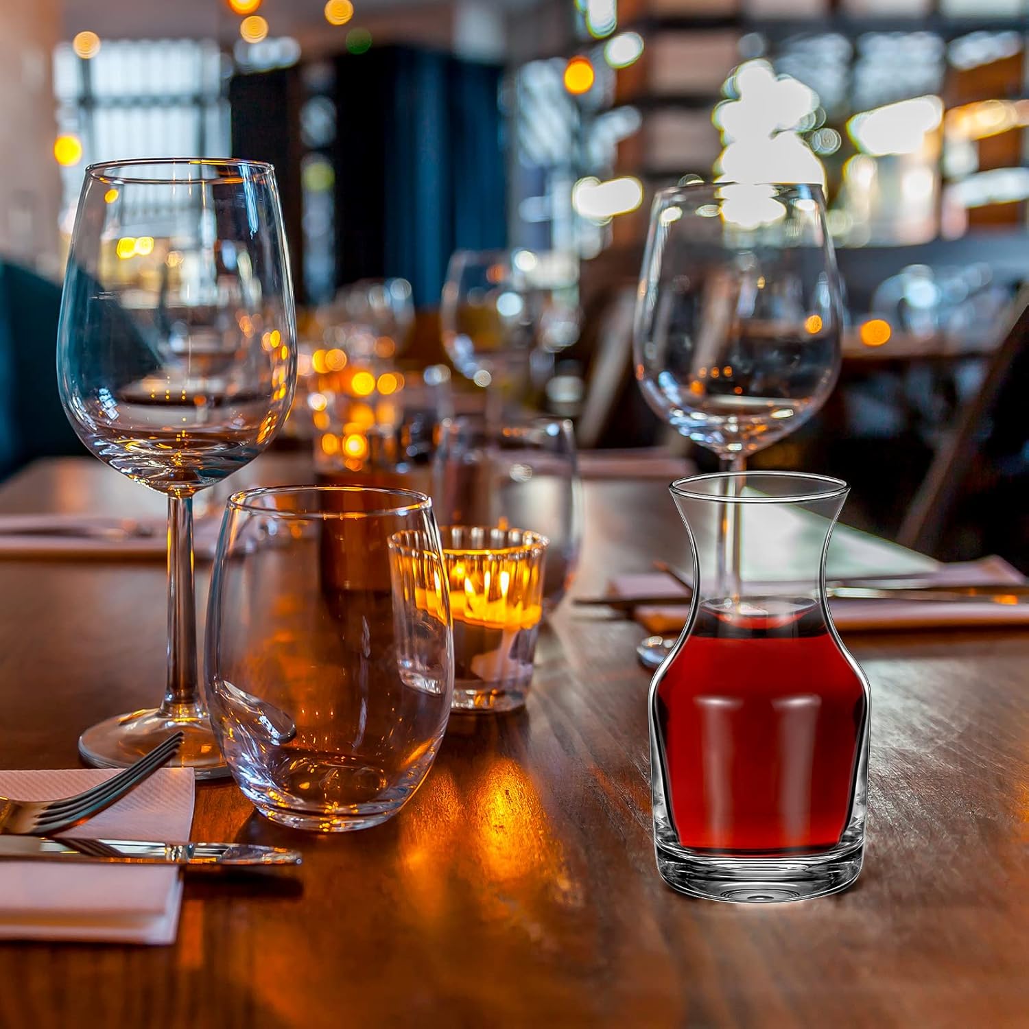 12 Pack Single Serving Wine Carafe Glass Small Mini Carafe Individual Wine Refill Decanter for Dinner Parties Tastings Bars Restaurants (7.7 oz) - Image 5