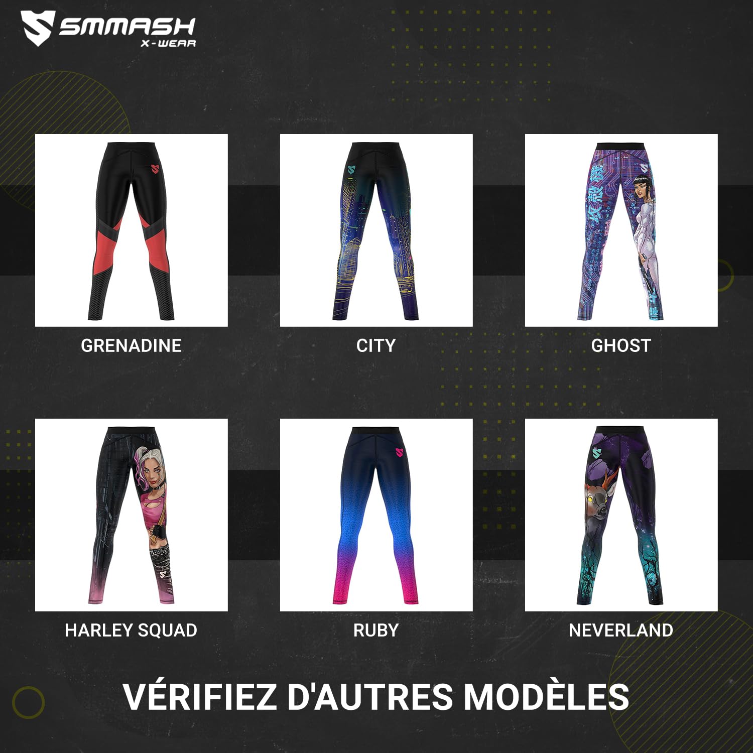 SMMASH Legging de Sport pour Femme Push Up Opaque Élastique Moulant Pantalon de Yoga
