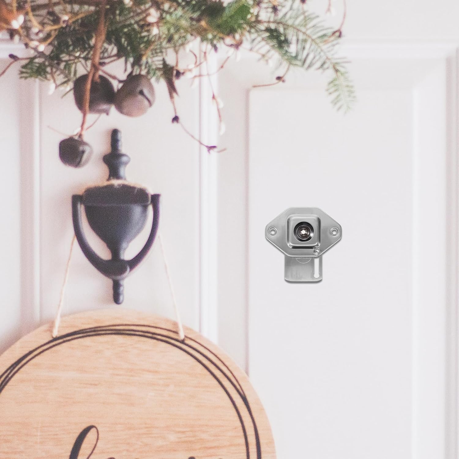 Silver Iron Door Viewer Cover with Privacy Protection and Easy to Install Features, Sleek Stylish Peephole Protector for Home Door Security