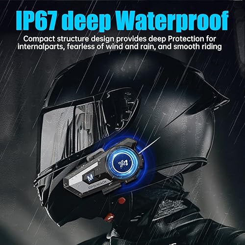 Miniatura 6 de Khptop Auriculares Bluetooth para casco de motocicleta, auriculares Sking, cancelación de ruido CVC música estéreo respuesta automática, 90 horas de