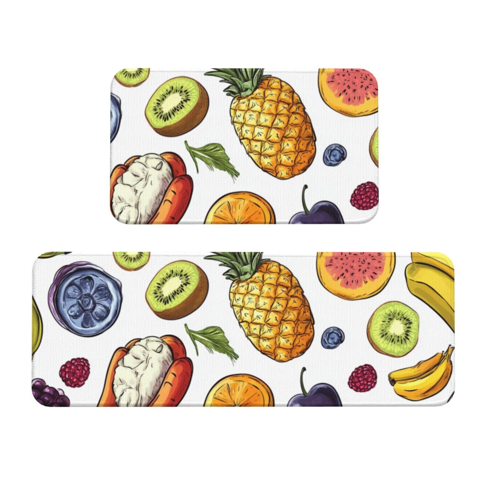 Tapetes de cocina para el suelo con acolchado premium y estampado decorativo Kiwi