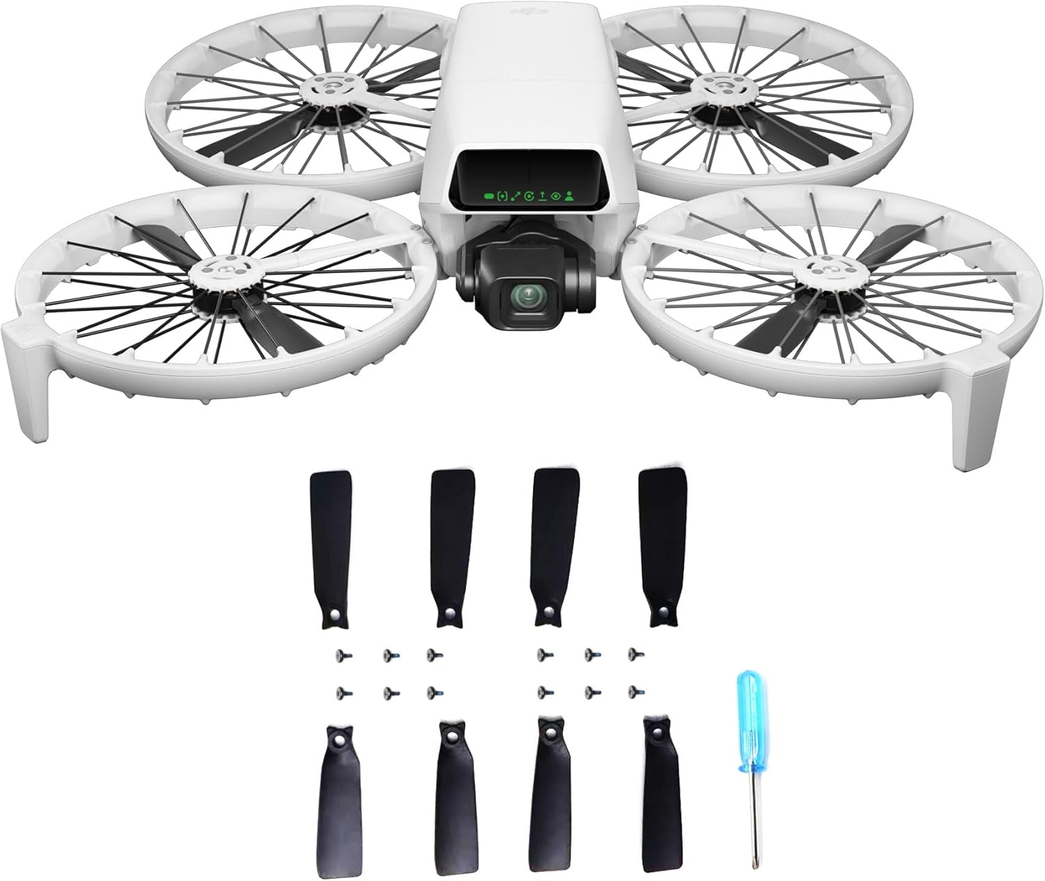 FPVERA 8-Pack Propeller Blades Replacement for DJI Flip Drone with Screws & Screwdriver - Safe Installation, Lightweight, Quiet & Stylish Design‌