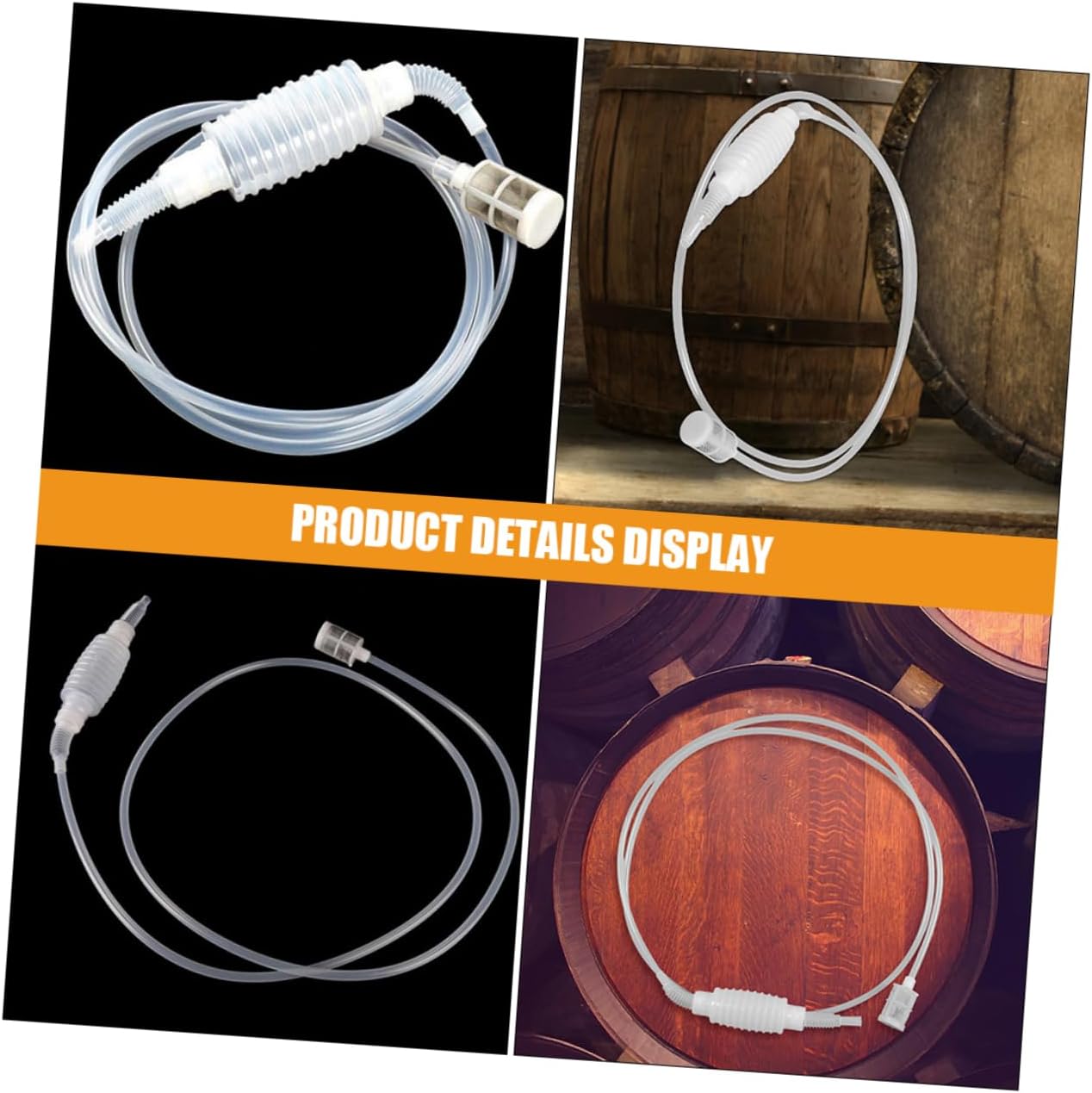 COLLBATH 6pcs Home Brewing Siphon Hose for Wine and Beer Transfer Manual Siphon Pump for Easy Liquid Movement Suitable for Home and Restaurant Use