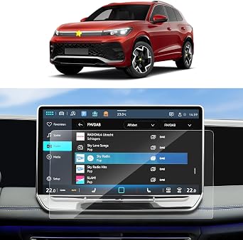 SKTU 2PCS for 2025 2026 VW Tiguan Screen Protector 12.9 Inch for 2025+ Volkswagen Tiguan S/SE/SE R-Line Black 12.9-Inch Navigation 2025 2026 Tiguan Accessories 12.9" Screen Cover [High Clarity, Anti-Scratch&Glare]