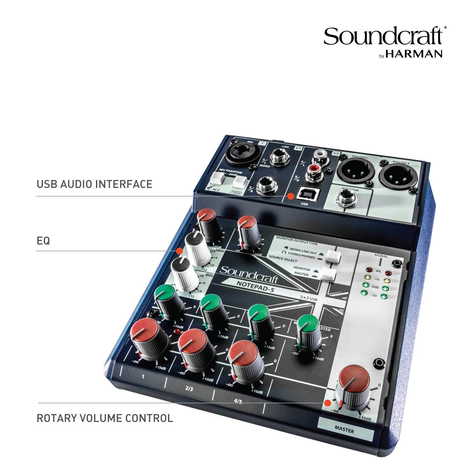 Soundcraft Notepad-5 Small-Format Analogue Analog Audio Mixer With