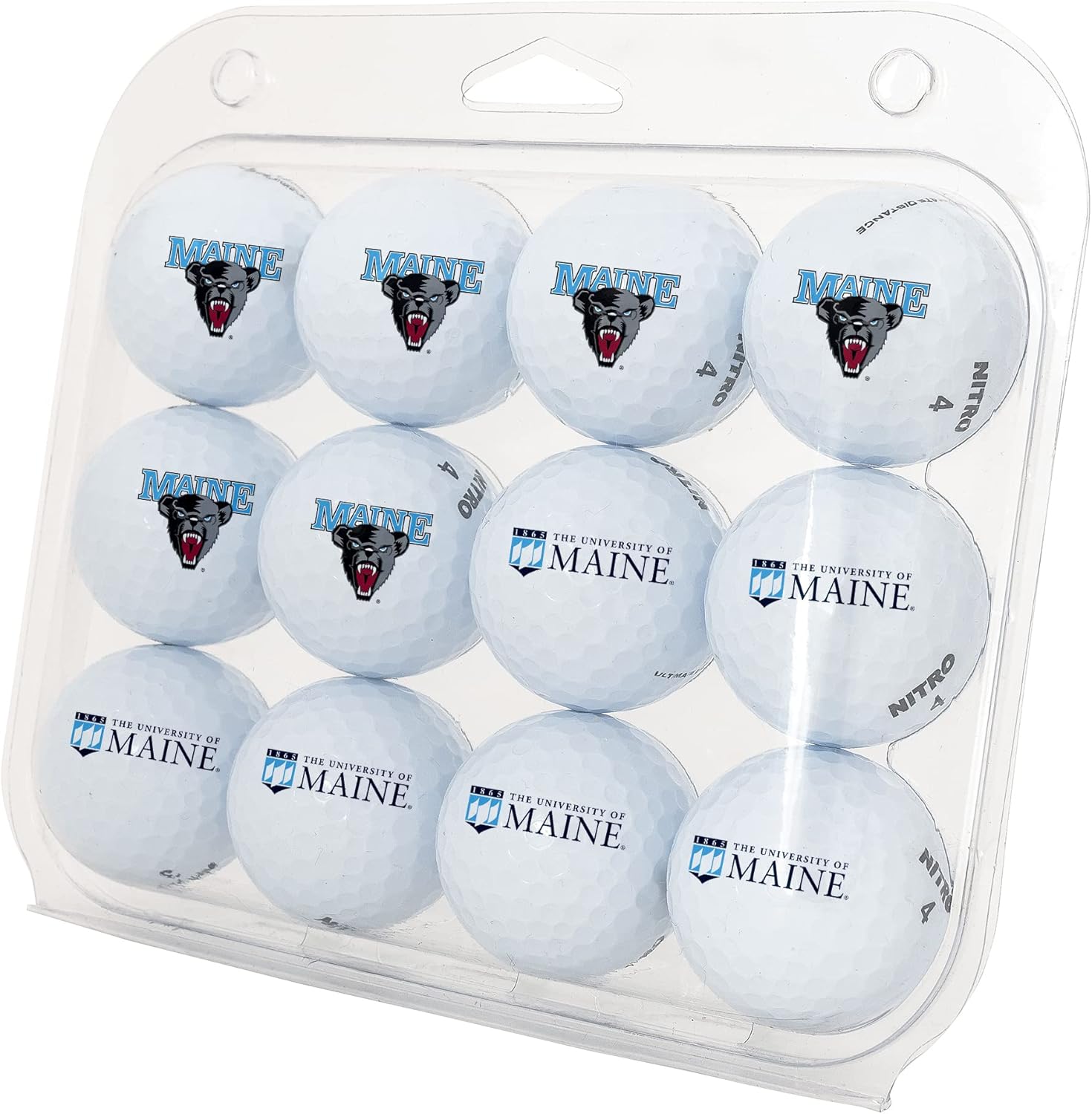 Desert Cactus University of Maine Golf Balls 12 Pack – UMaine Black Bears Full Color Dozen – Officially Licensed Sport Team Accessory