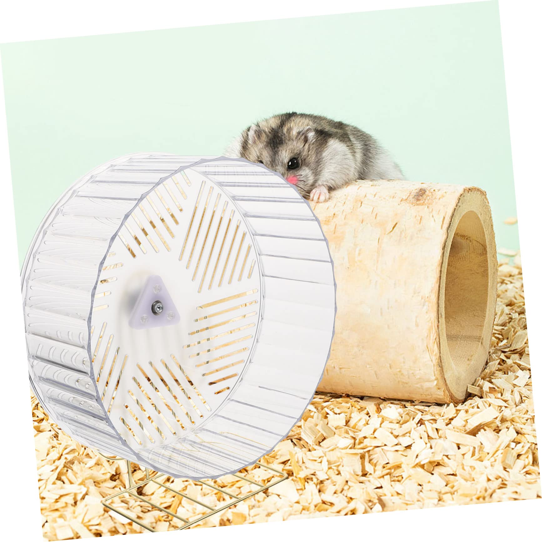 Roue D’Exercice pour Chinchilla et Hérisson, Accessoire de Cage Support, Plastique et Alliage, pour Activité Quotidienne