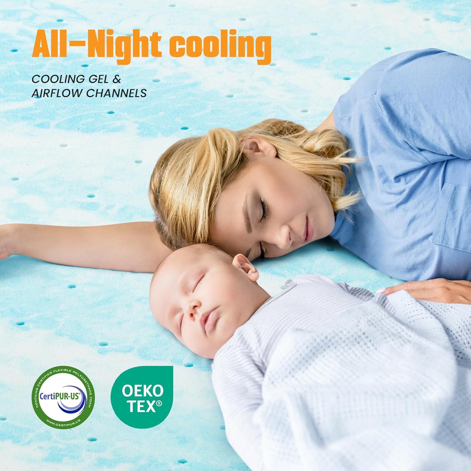 Mattress Toppers, 3 Inch Gel Memory Foam Bed Topper, Medium-Firm Foam Topper Cooling Gel Infused & Pressure Relieving Pad in a Box, Dorm Room, RV Essentials, CertiPUR Certified