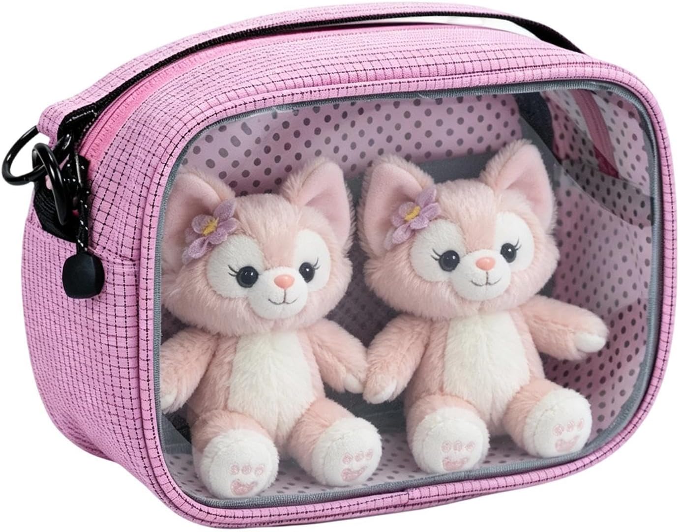 Travel Toy Bag with Mesh Pocket Waterproof Clear Window Organizer