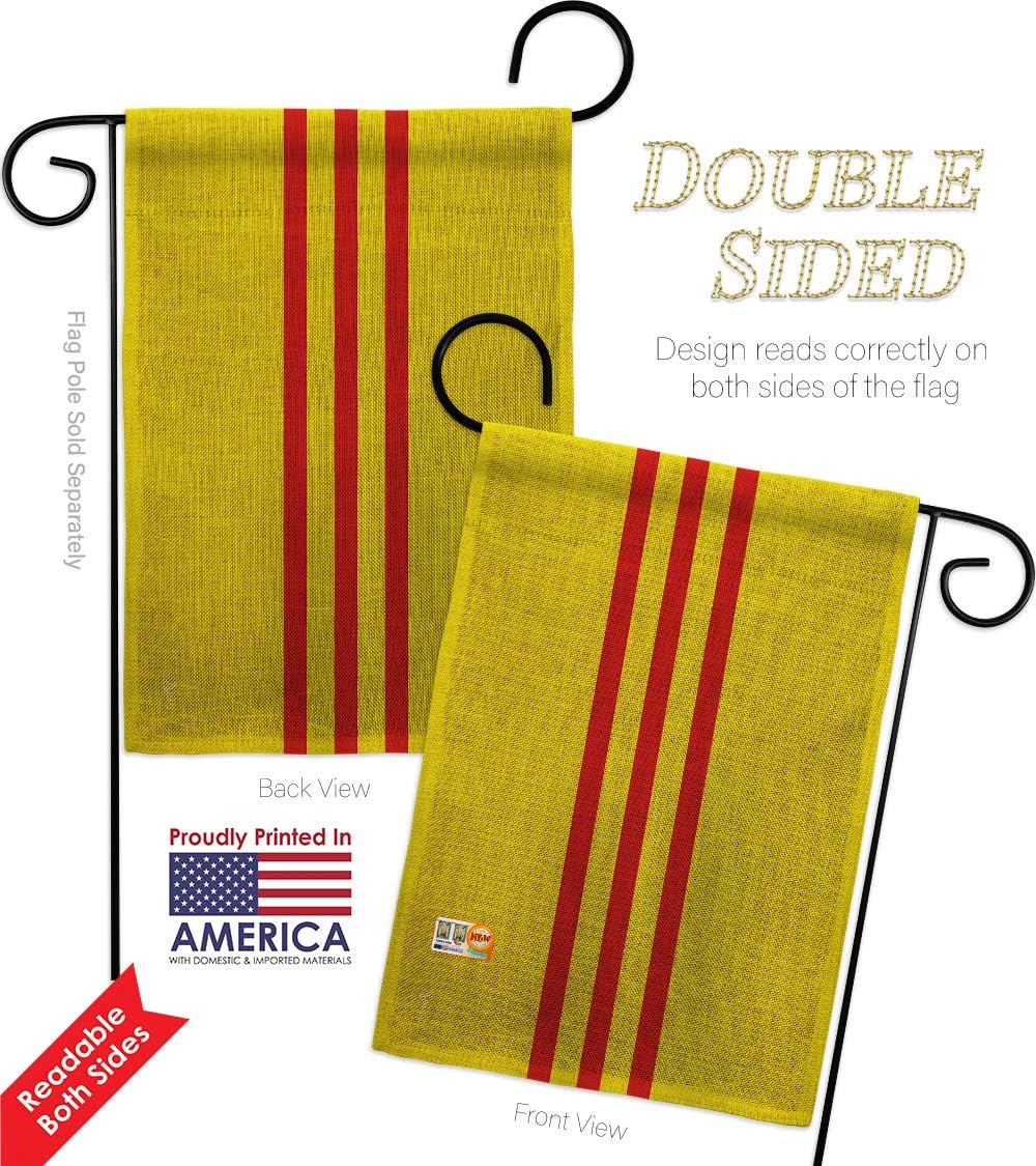 South Vietnam Burlap Garden Flag Nationality Nation International World Country Particular Area Small Decorative Gift Yard House Banner Double-Sided Made In USA 13 X 18.5