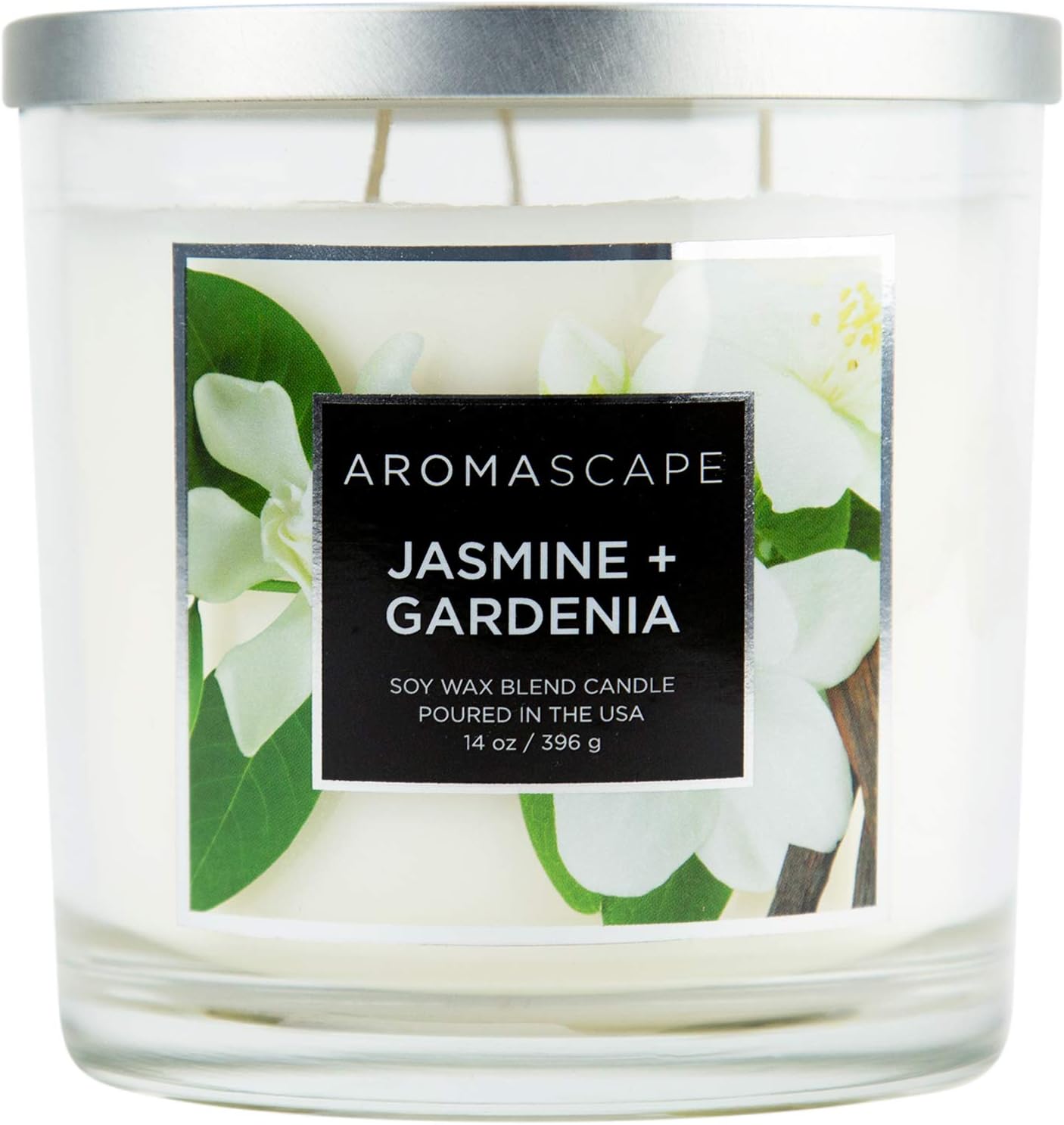 Aromascape 3-Wick Scented Jar Candle, Jasmine & Gardenia