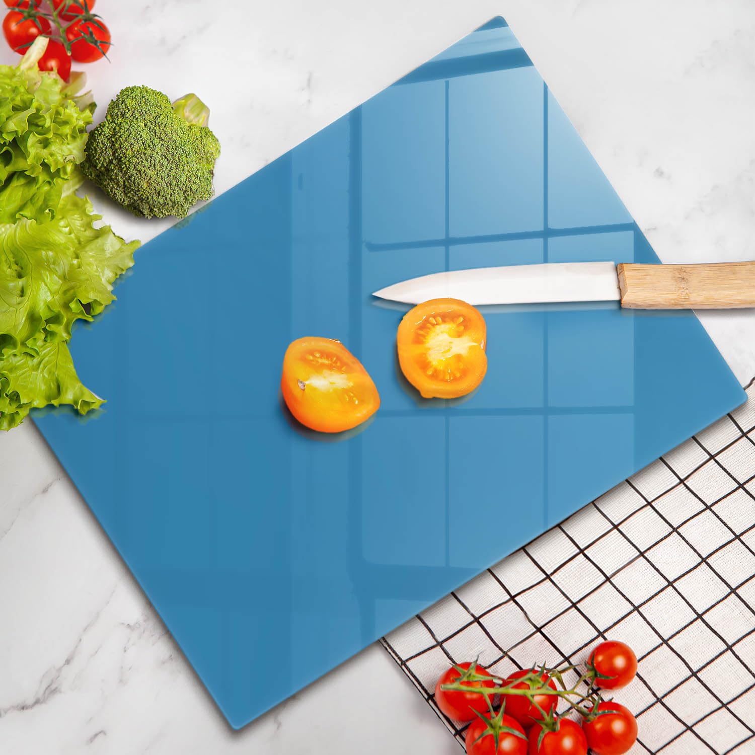 Tabla de cortar de vidrio | Azul | Superficie impresa