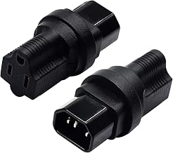 3 x C14 Male Plug to NEMA 5-15R Female Plug Power Adapter for Standard Computer Power Adapter 15A/125V (IG-320) (NEMA 5-15R to IEC 60320-C14) (2 Pieces)