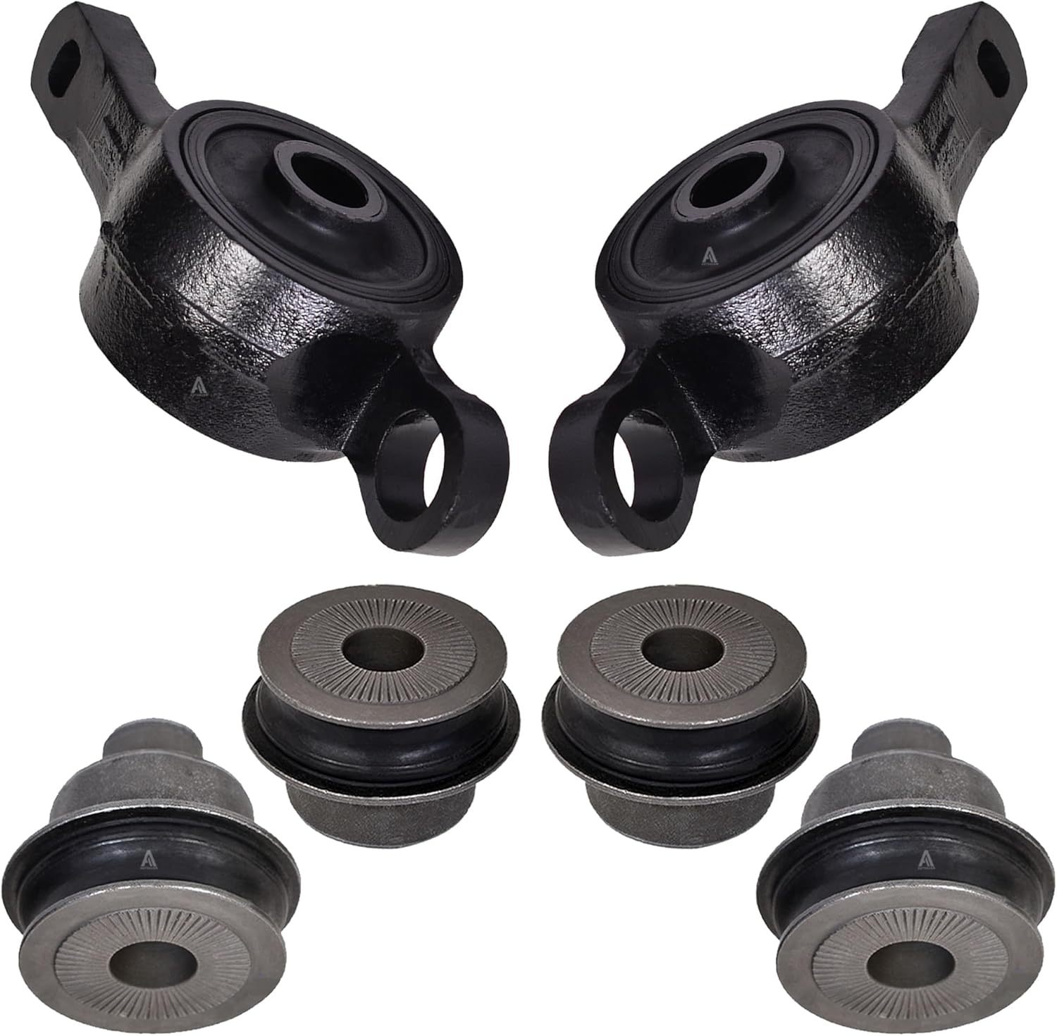 Front Lower Control Arm Bushing Kit 6pc - 2 pc Big Bushes Fitted Into the Bracket & 4 pc Small Bushes W/Inner Sleeve Left Right for LS430 2001-2006. Compatible #48655-50010, 48654-50030