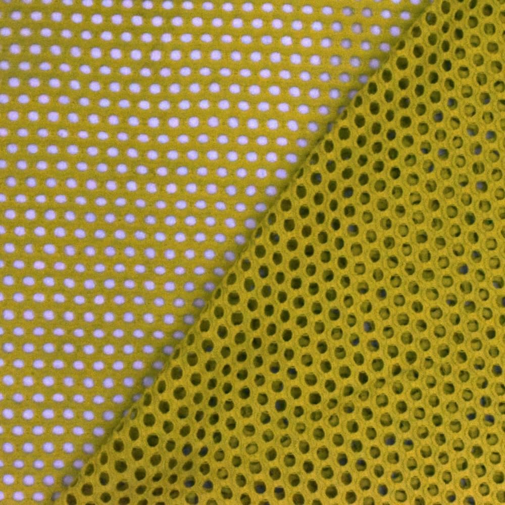 Chartreuse Yellow Famous Maker Mesh Stretch Yoga Activewear Knit Fabric by The Yard, 10yd Length