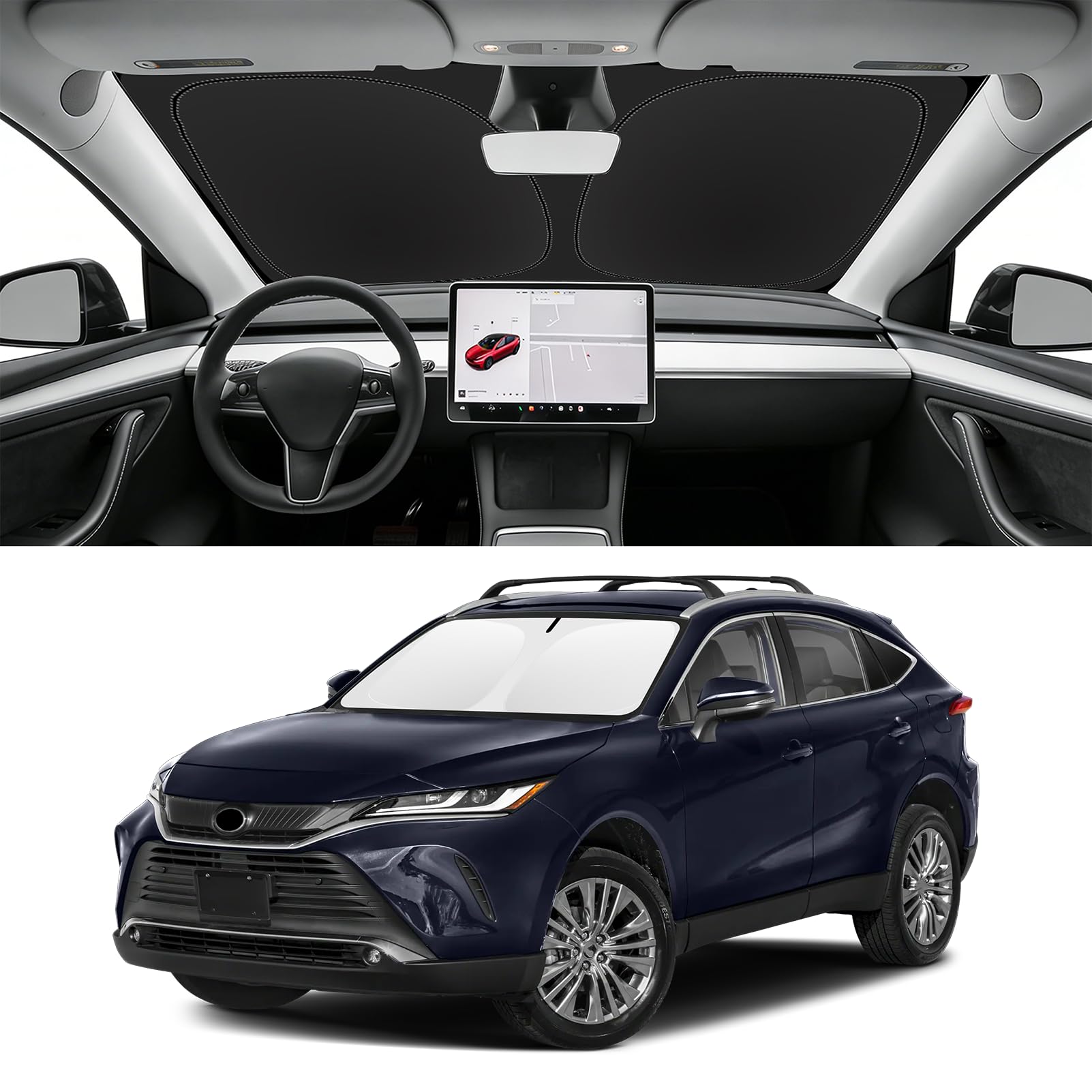 Custom Fit Windshield Sun Shade for Toyota Venza 2021-2024