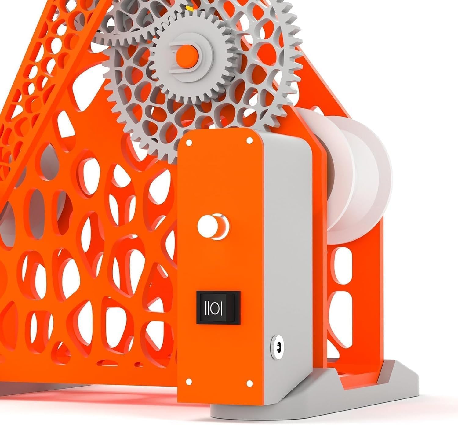 3D Printer Filament Winder Hand Cranked, Hand-Cranked 3D Filament Respooler, Fits 1Kg Spools & Neat Winding Uniform Without Tangling, Removable Modular Design for Printing Enthusiasts,Orange